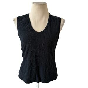 Vtg Y2K 2000s Black Beaded Tank Plus Sz 1X Whimsygoth Fairy Grunge Boho